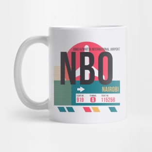 Nairobi (NBO) Airport Code Baggage Tag Mug